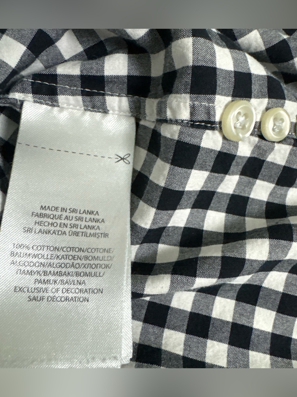 Polo RALPH LAUREN Gingham Shirt Pony Logo Cotton Womens M Black White Preppy - Picture 11 of 13